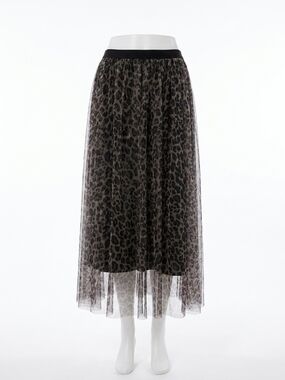 NEW APRICOT leopard tulle skirt in brown